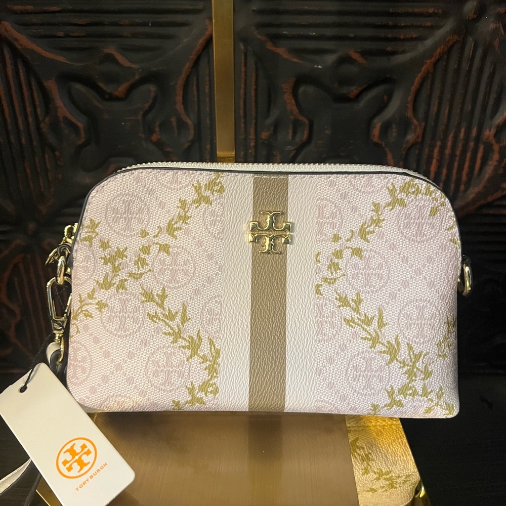 Tory Burch Olive Green & Light Purple Wristlet w/ Long Crossbody Strap NWT - Picture 6 of 15